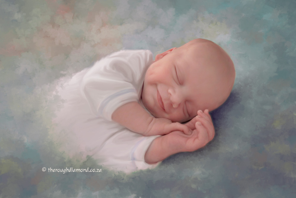 sleeping baby painting